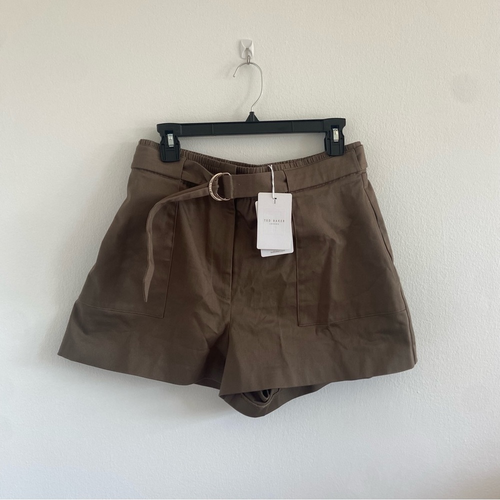 Ted Baker London Army green flare shorts
